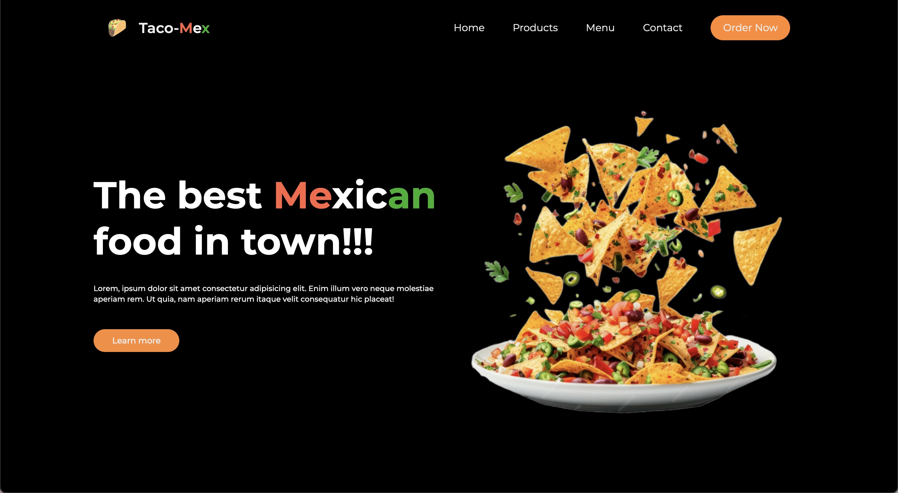 A landing page for a mexican food brand - oranos | Abdellah Garrag